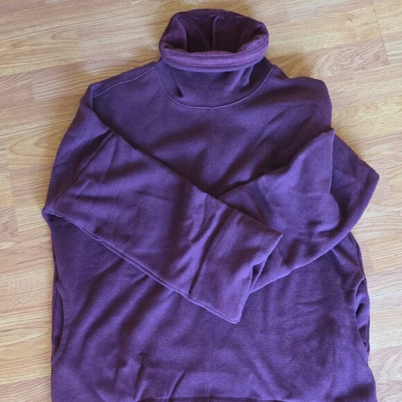 Athleta Sweatshirt M Cozy Karma Funnel Sweater Size M NWOT $129 Spiced Cabernet - Picture 6 of 7